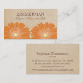 Delicate Daisies Visitekaartje, Oranje bloemen Visitekaartje (Voorkant / Achterkant)