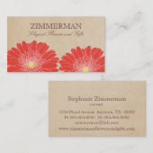 Delicate Daisies Visitekaartje, Red Flowers Visitekaartje (Voorkant / Achterkant)