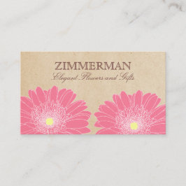 Delicate Daisies Visitekaartje, roze bloemen Visitekaartje
