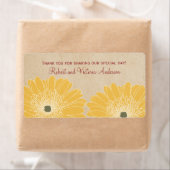 Delicate Daisies Wedding Labels, geel Etiket (Insitu)