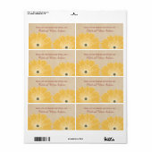 Delicate Daisies Wedding Labels, geel Etiket (Full Sheet)