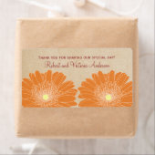 Delicate Daisies Wedding Labels, Sinaasappel Etiket (Insitu)