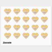 Delicate Daisies Wedding Stickers, geel Hart Sticker (Vel)