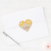 Delicate Daisies Wedding Stickers, geel Hart Sticker (Envelop)