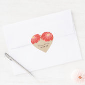 Delicate Daisies Wedding Stickers, Red Hart Sticker (Envelop)