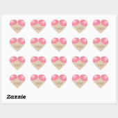 Delicate Daisies Wedding Stickers, Roze Hart Sticker (Vel)