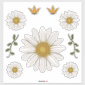 Delicate Daisy Hand-getrokken Floral Botanical Sticker (Vel)