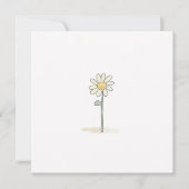 Delicate Daisy Illustration - Eenvoudige Zoete Blo Feestdagenkaart (Voorkant)