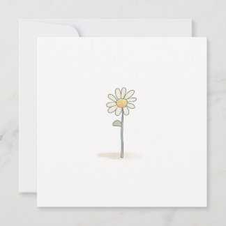 Delicate Daisy Illustration - Eenvoudige Zoete Blo Feestdagenkaart