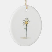 Delicate Daisy Illustration - Eenvoudige Zoete Blo Keramisch Ornament (Rechts)