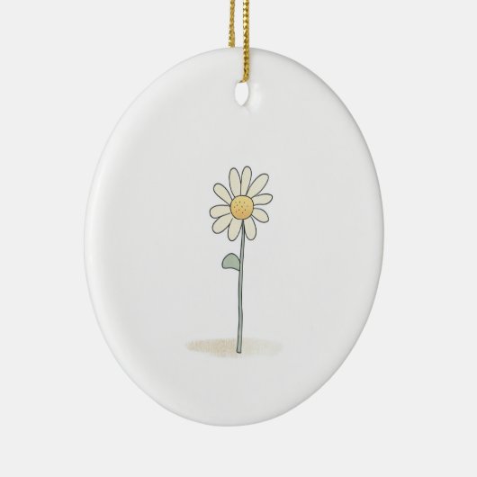 Delicate Daisy Illustration - Eenvoudige Zoete Blo Keramisch Ornament (Rechts)