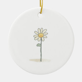 Delicate Daisy Illustration - Eenvoudige Zoete Blo Keramisch Ornament