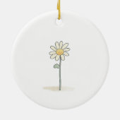 Delicate Daisy Illustration - Eenvoudige Zoete Blo Keramisch Ornament (Achterkant)