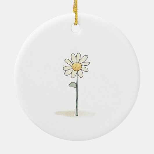 Delicate Daisy Illustration - Eenvoudige Zoete Blo Keramisch Ornament (Achterkant)