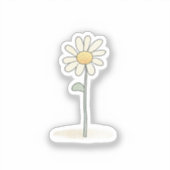 Delicate Daisy Illustration - Eenvoudige Zoete Blo Sticker (Voorkant)