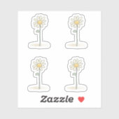 Delicate Daisy Illustration - Eenvoudige Zoete Blo Sticker (Vel)