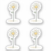 Delicate Daisy Illustration - Eenvoudige Zoete Blo Sticker (Voorkant)