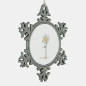 Delicate Daisy Illustration - Eenvoudige Zoete Blo Tin Sneeuwvlok Ornament (Links)
