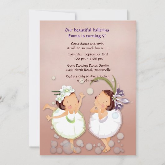 Delicate Dancers Invitation Kaart (Voorkant)