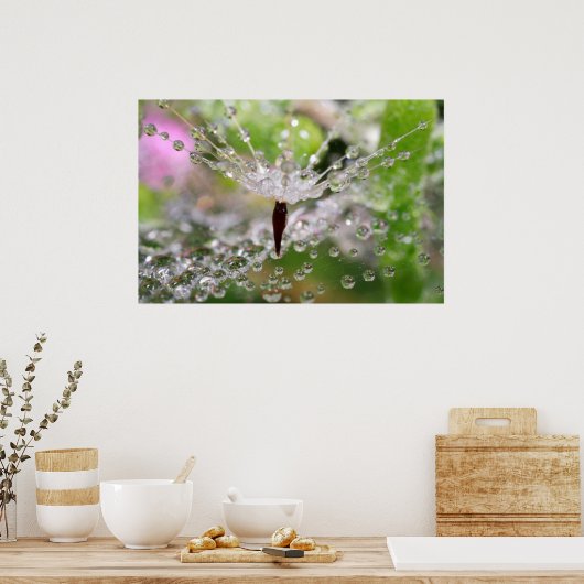 Delicate Dandelion Abstract Poster (Keuken)