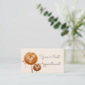 Delicate Dandelion-klok op crème Visitekaartje (Staand voorkant)