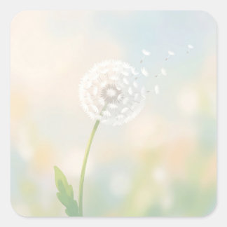 Delicate Dandelion Seeds in the Wind Vierkante Sticker