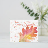 Delicate Dandelions & Autumn Leaf Briefkaart (Staand voorkant)