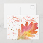 Delicate Dandelions & Autumn Leaf Briefkaart (Voorkant / Achterkant)