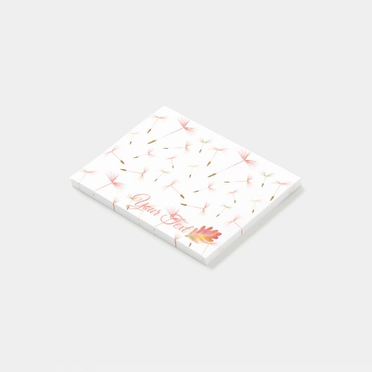 Delicate Dandelions & Autumn Leaf Post-it® Notes (Schuin)