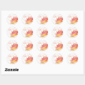 Delicate Dandelions & Autumn Leaf Ronde Sticker (Vel)