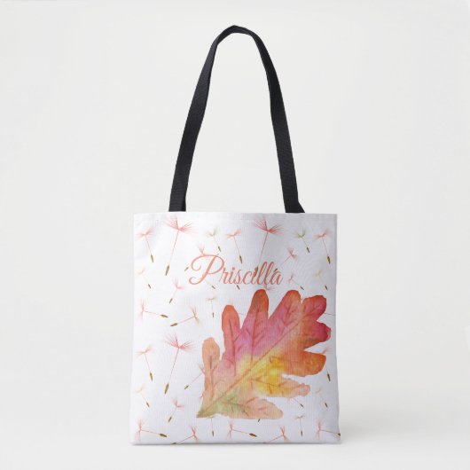 Delicate Dandelions & Autumn Leaf Tote Bag (Voorkant)