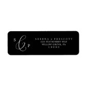 Delicate Dark Black Calligraphy Return Address Etiket (Voorkant)