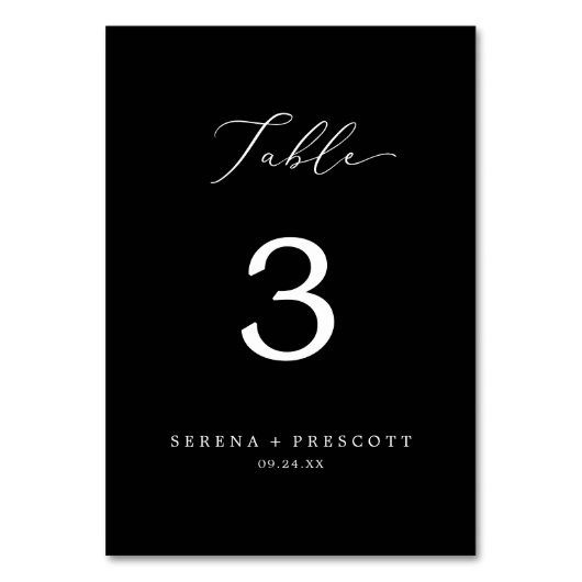 Delicate Dark Black Calligraphy Wedding Kaart (Achterkant)