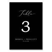 Delicate Dark Black Calligraphy Wedding Kaart (Voorkant)