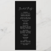 Delicate Dark Black Calligraphy Wedding Programme Programmakaart (Achterkant)