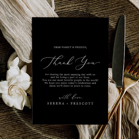 Delicate Dark Black Hartelijk dank voor uw opvangk Briefkaart