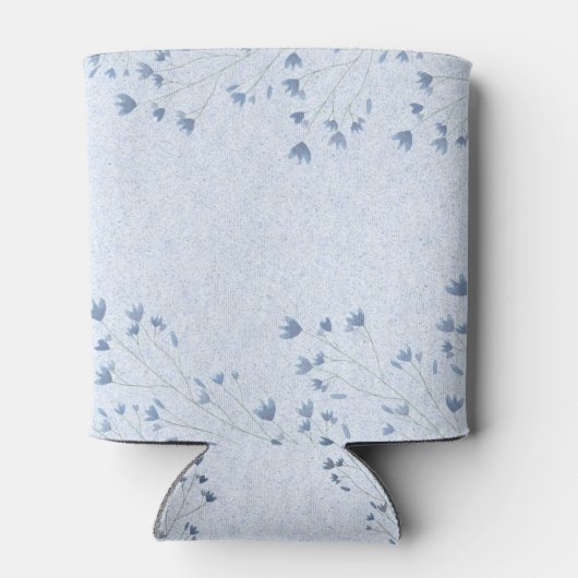 Delicate Dark Blue Wildflowers Verjaardagsfeestje Blikjeskoeler (Achterkant)