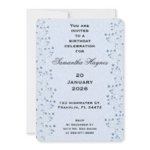 Delicate Dark Blue Wildflowers Verjaardagsfeestje