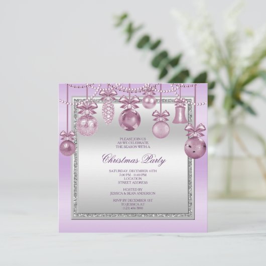 Delicate decoraties kerstfeest kaart (Staand voorkant)