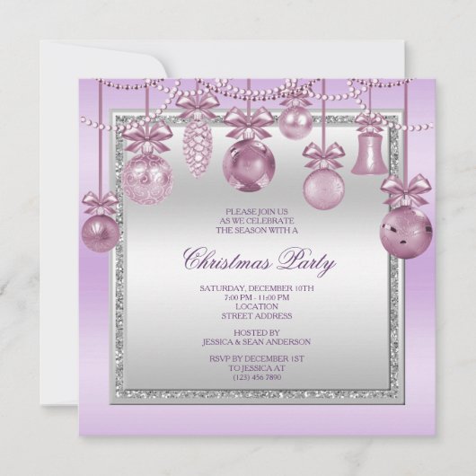 Delicate decoraties kerstfeest kaart (Voorkant)