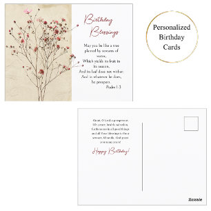 Delicate Desert Wildflowers Orthodoxe Verjaardag Briefkaart