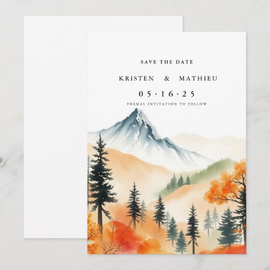 Delicate Digital Mountain Save The Date (Voorkant / Achterkant)