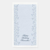 Delicate Donkerblauwe Wilde Bloemen Bruiloft Servet (Voorkant)