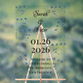 Delicate Donkerblauwe Wildflowers Romantische brui Acryl Bord (Neutraal)