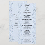 Delicate Donkerblauwe Wildflowers Romantische brui Menu (Voorkant / Achterkant)