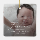 Delicate donkere overlay foto Baby Memorial Keramisch Ornament (Achterkant)