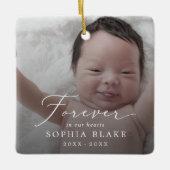Delicate donkere overlay foto Baby Memorial Keramisch Ornament (Voorkant)