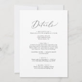 Delicate donkergrijze kalligrafie in één bruiloft kaart (Achterkant)