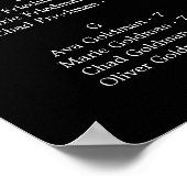 Delicate donkerzwarte afdrukbare zitkaart Poster (Hoek)