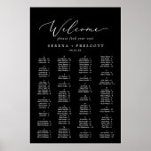 Delicate donkerzwarte afdrukbare zitkaart Poster (Voorkant)